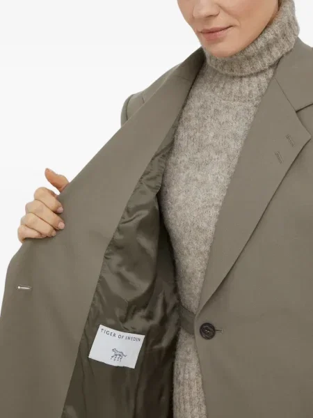 Marynarka Tiger Of Sweden w tygrysie prążki dwurzędowa zielona