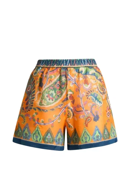 Pantaloni scurți Etro cu imagine cu cordon portocaliu