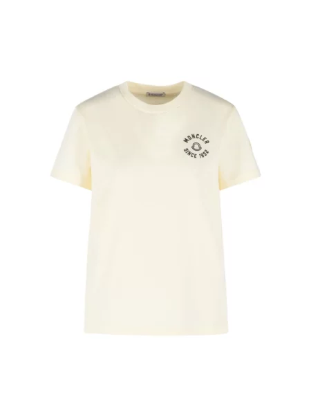 Koszulka Moncler z logo beżowa