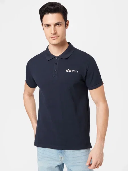 Polokošeľa Alpha Industries modrá