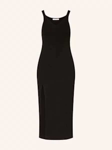 Lacoste sukienka midi dopasowana czarny