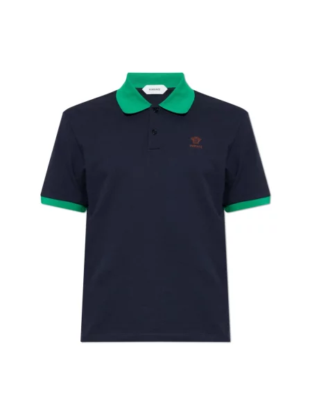 Koszulka polo Versace z logo niebieska