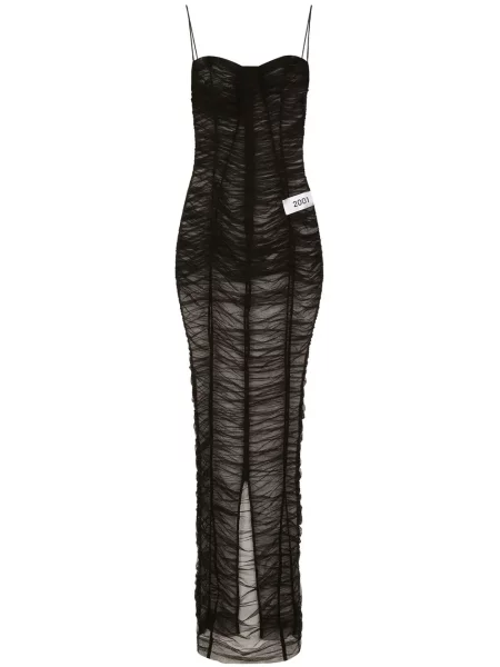 Rochie maxi Dolce & Gabbana transparente de costum negru