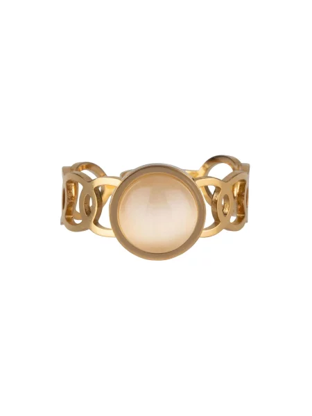Chic by Lirette Prsten Ring Stone Round zlatá