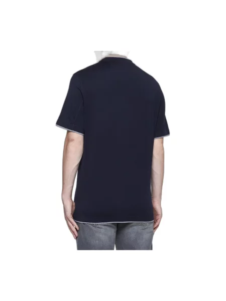 Koszulka Brunello Cucinelli z dżerseju niebieska
