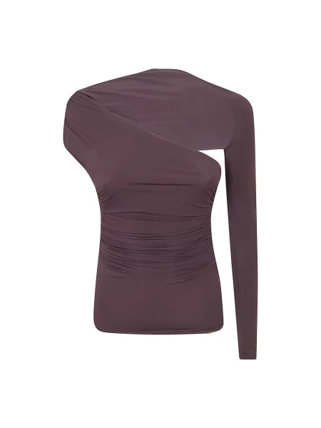 Top Elisabetta Franchi z dżerseju brązowy