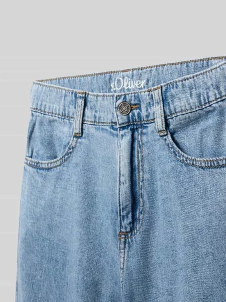 Bermudy o kroju slim fit z czystej bawełny S.oliver Red Label niebieskie