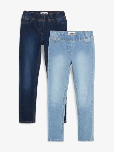 Jegginsy mid waist 2 pary niebieskie