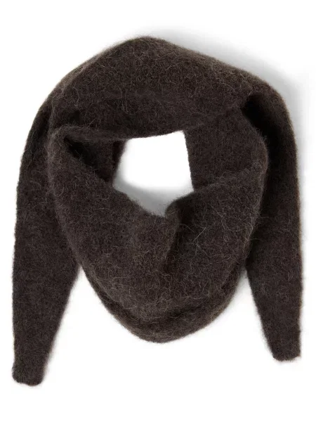 Samsøe Samsøe szalik z dzianiny z zawartością alpaki i merynosów Sanor Kobiety Wełna merino ONE SIZE brązowy