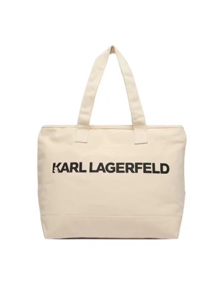 Karl Lagerfeld Nakupovalna torba ESSENTIAL črna / volneno bela