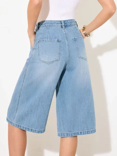 Friends Like These Plisované rifle denim modrá
