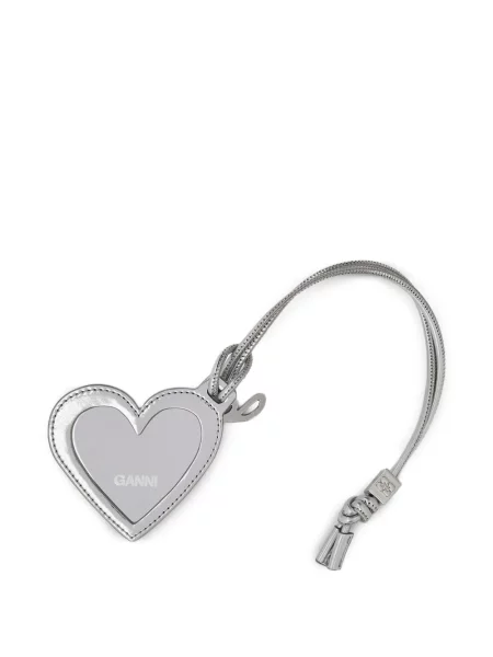 Pandantiv Ganni cu motiv cu inimi argintiu