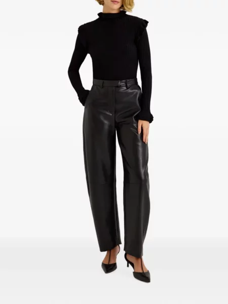 Pantaloni Marie Oliver din piele negru