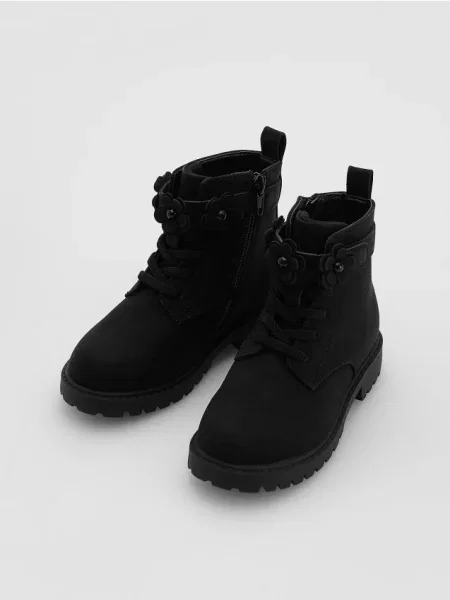 Сапоги Reserved из искусственной кожи черные