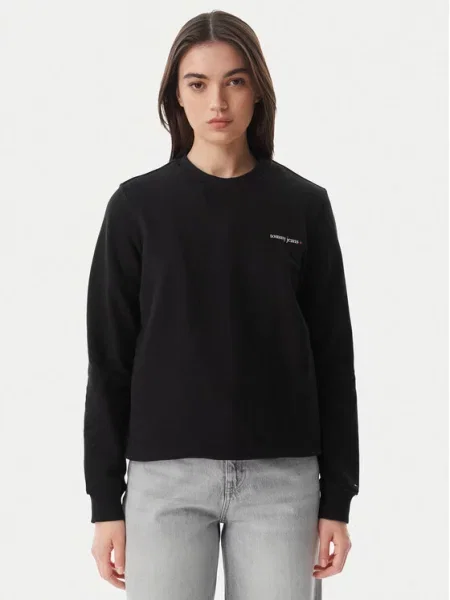 Tommy Jeans Pulóver Ess Logo fekete