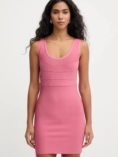 Herve Leger rochie Amara mini mulata roz