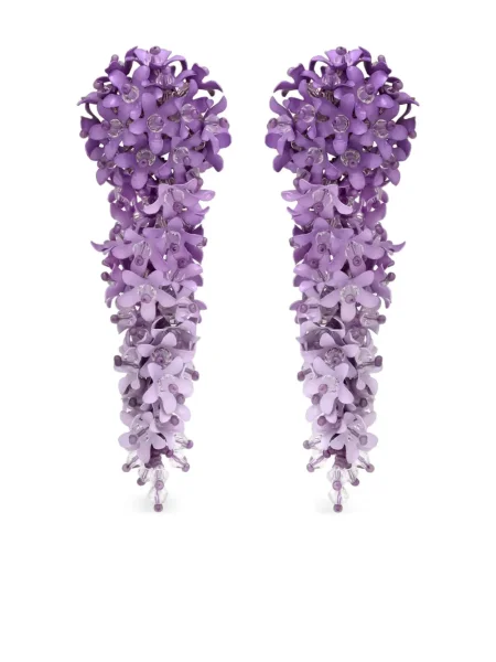 Cercei Oscar De La Renta cu model floral violet