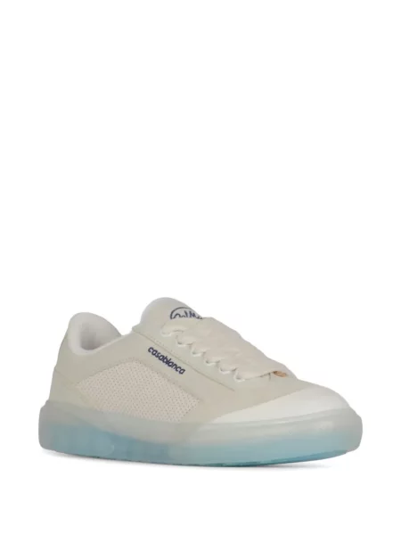 Fűzős bőr sneaker Casablanca fehér