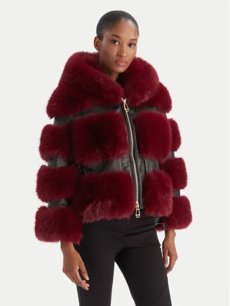 YES LONDON Кожено палто бордо