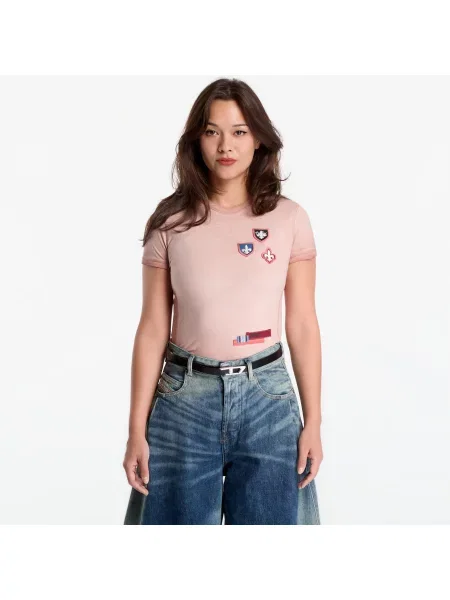 Tričko Diesel T-Uncuty-Waf T-Shirt Mahogany Rose L růžové