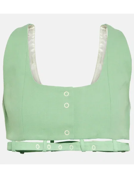 Cropp top Ganni din canvas verde