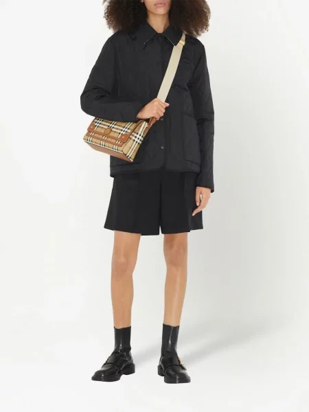 Geanta crossbody Burberry în carouri maro