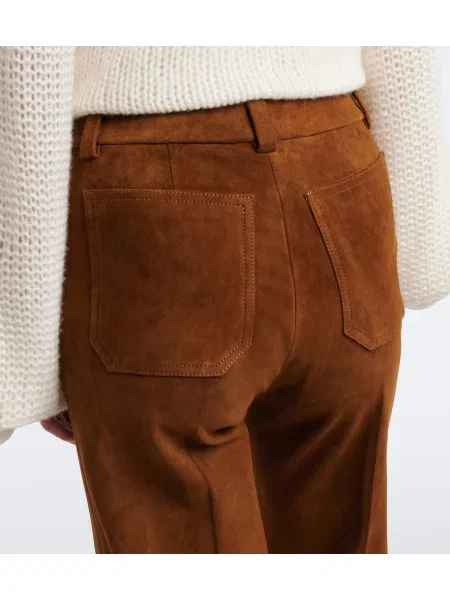Pantaloni Stouls din piele de căprioară maro