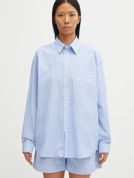 Sporty & Rich cămașă din Eden Script Oversized cu guler clasic relaxed