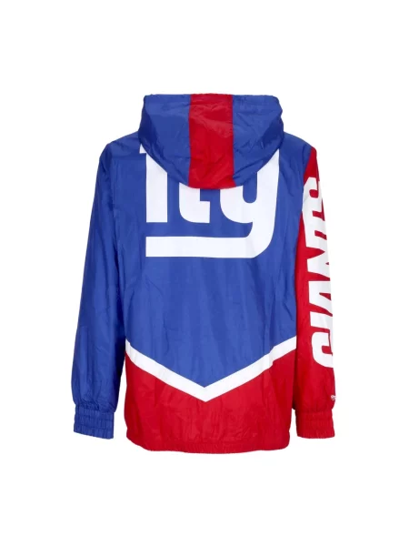 Lniana kurtka Mitchell & Ness niebieska