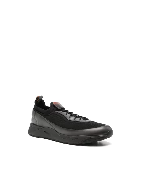 Sneakersy Santoni sznurowane skórzane czarne