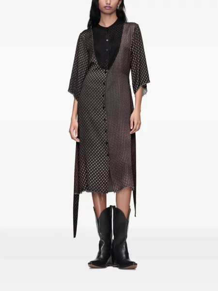 Cu centură rochie midi Maison Margiela maro