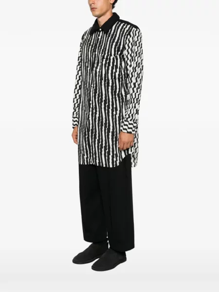 Дълго риза Comme Des Garçons Homme Plus с принт с абстрактен десен бяло