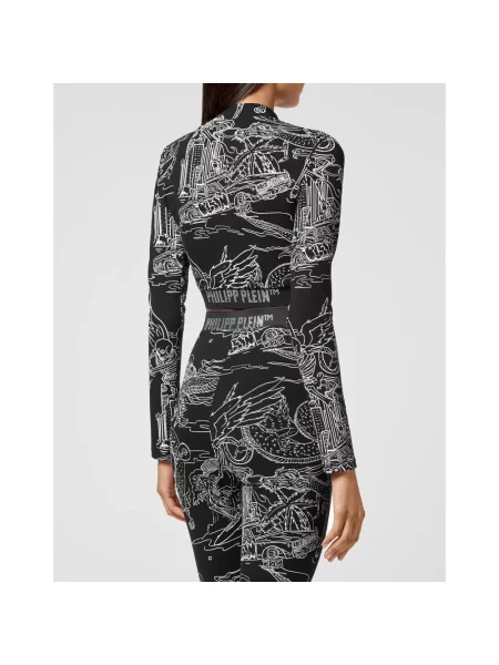 Top Philipp Plein z kamieniami do biegania czarny