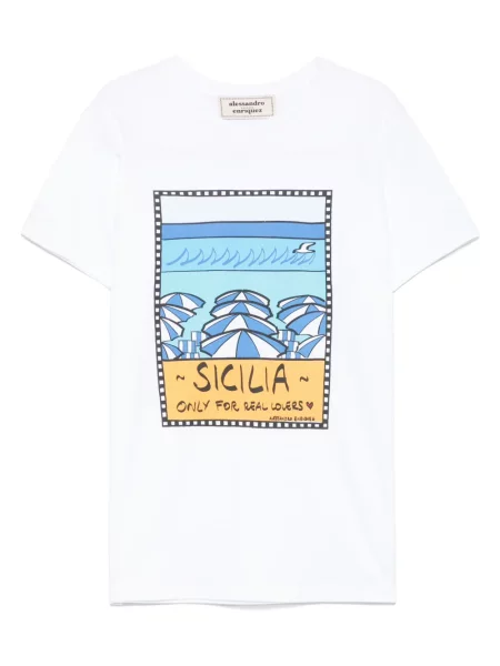 Koszulka Alessandro Enriquez z nadrukiem biała
