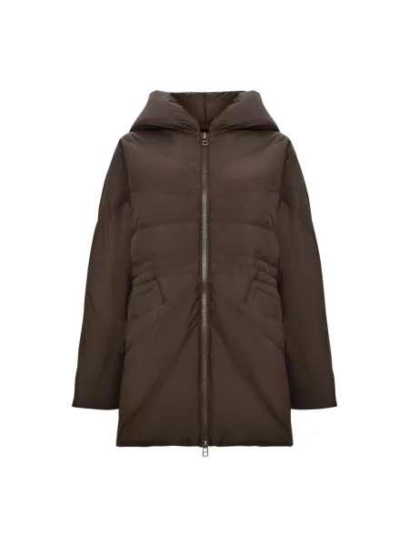 Kurtka Cesare Gaspari z kapturem brązowa