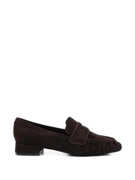 Pantofi loafer Bibi Lou din piele de căprioară cu volane maro