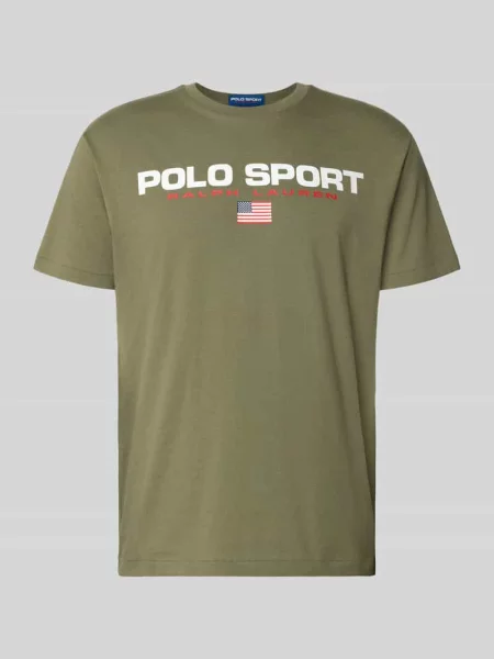 T-shirt o kroju regular fit z czystej bawełny Polo Ralph Lauren oliwkowa
