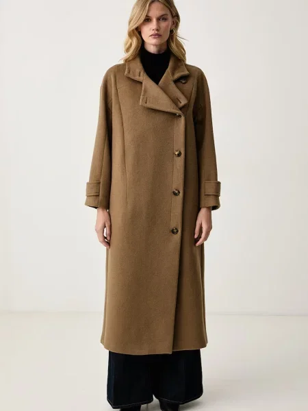 Trussardi palton reversibil pentru femei cu lână maro