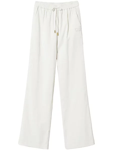 Pantaloni Twinset de catifea alb