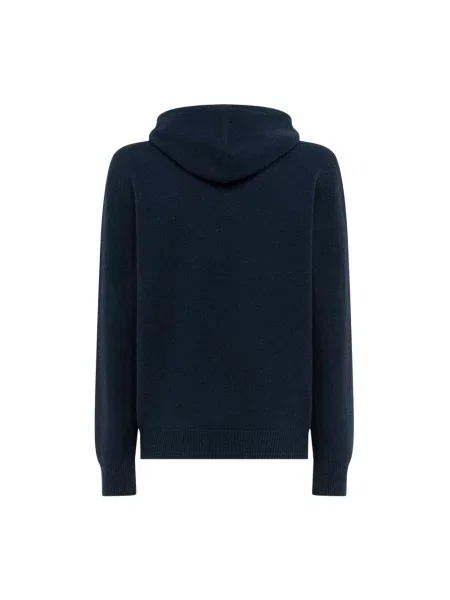 Bluza z kapturem Laneus z kaszmiru z kapturem niebieska