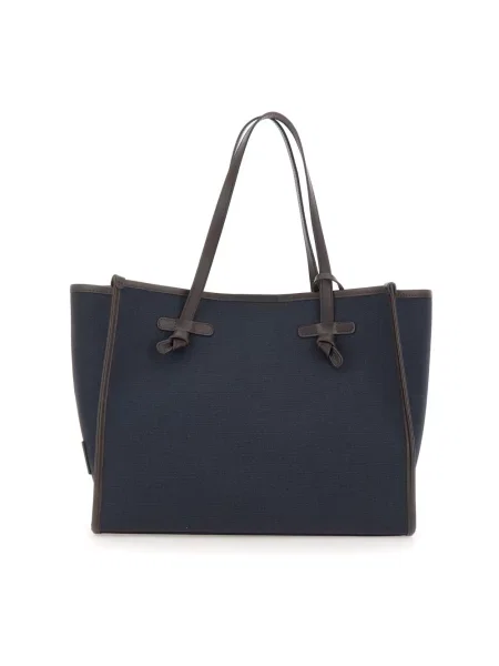 Shopperka Gianni Chiarini skórzana niebieska