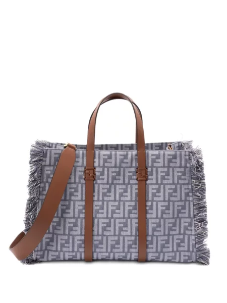 Geantă Fendi din jacard albastru