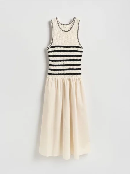 Reserved Rochie cu conținut ridicat de galben-pal galben