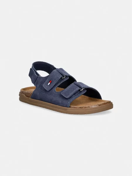 Tommy Hilfiger Πέδιλα σουέτ για παιδιά μπλε