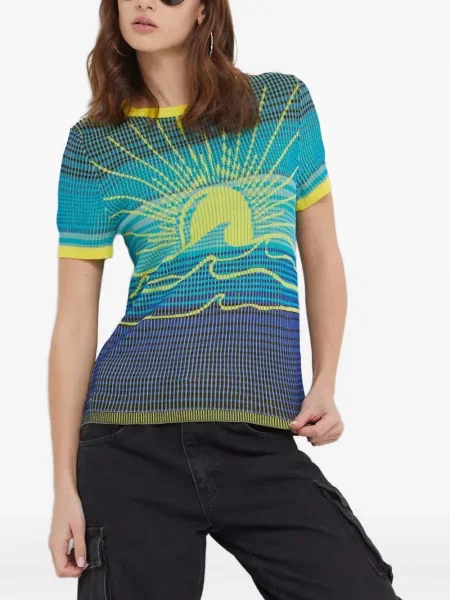 Scurt tricou Desigual albastru