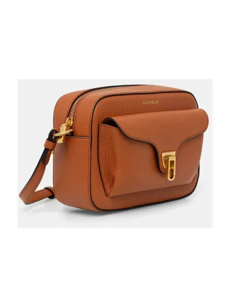 Torebka crossbody Coccinelle skórzana brązowa