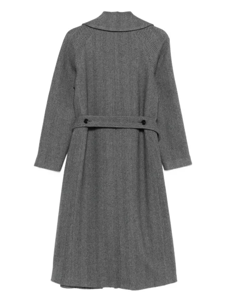Palton Paltò cu model herringbone negru