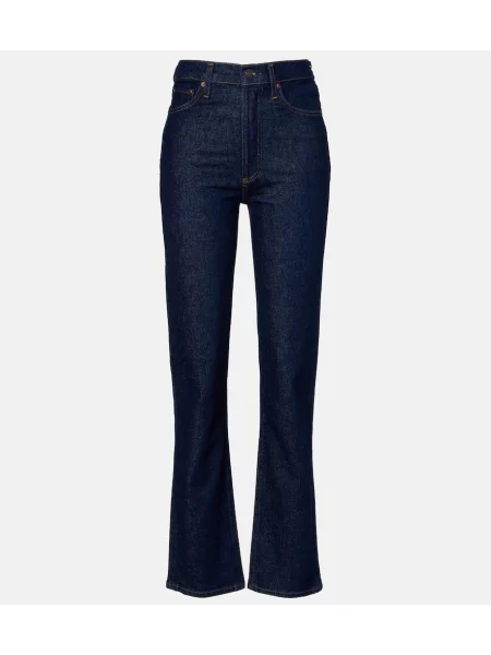 Talia proste jeansy Agolde z wysoką talią niebieskie