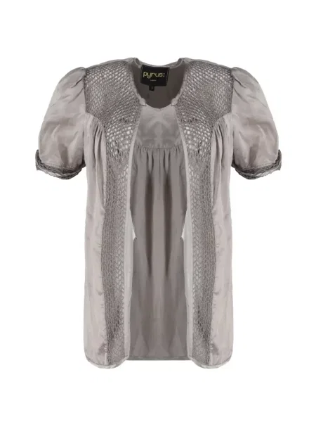 Kardigan 032c z krótkim rękawem szary