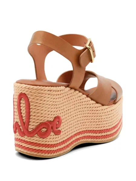 Espadrile Chloé din piele cu platformă